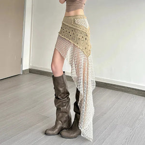 Boho Patchwork Mini Skirt