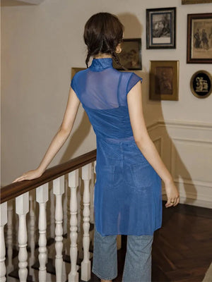 Chinese Woman Mesh Top