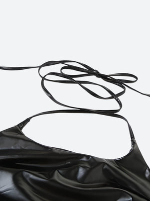 Cyberpunk Halter Neck Tie Top