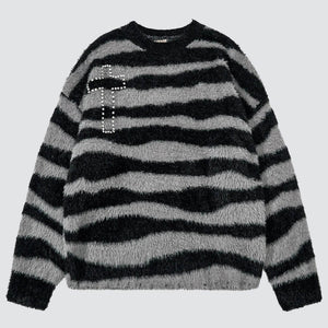 Fuzzy Cross Sweater