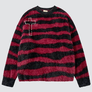 Fuzzy Cross Sweater
