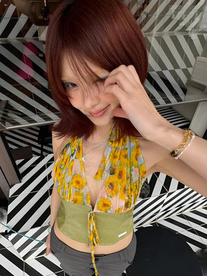 Sunflower Halter Top