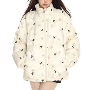 Coquette Bow Puffer Jacket