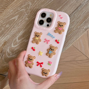 Cute Bear & Bows iPhone Case