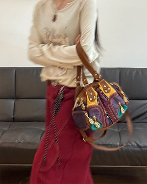 Hippie Aesthetic Patchwork Handbag