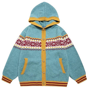 Lemon Chalet Pattern Cardigan