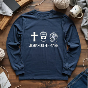 Jesus, Coffee and Yarn Long Sleeve T-shirt