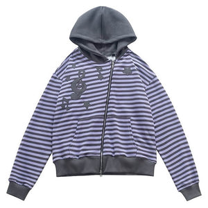 2010’s Striped Zip Up Hoodie