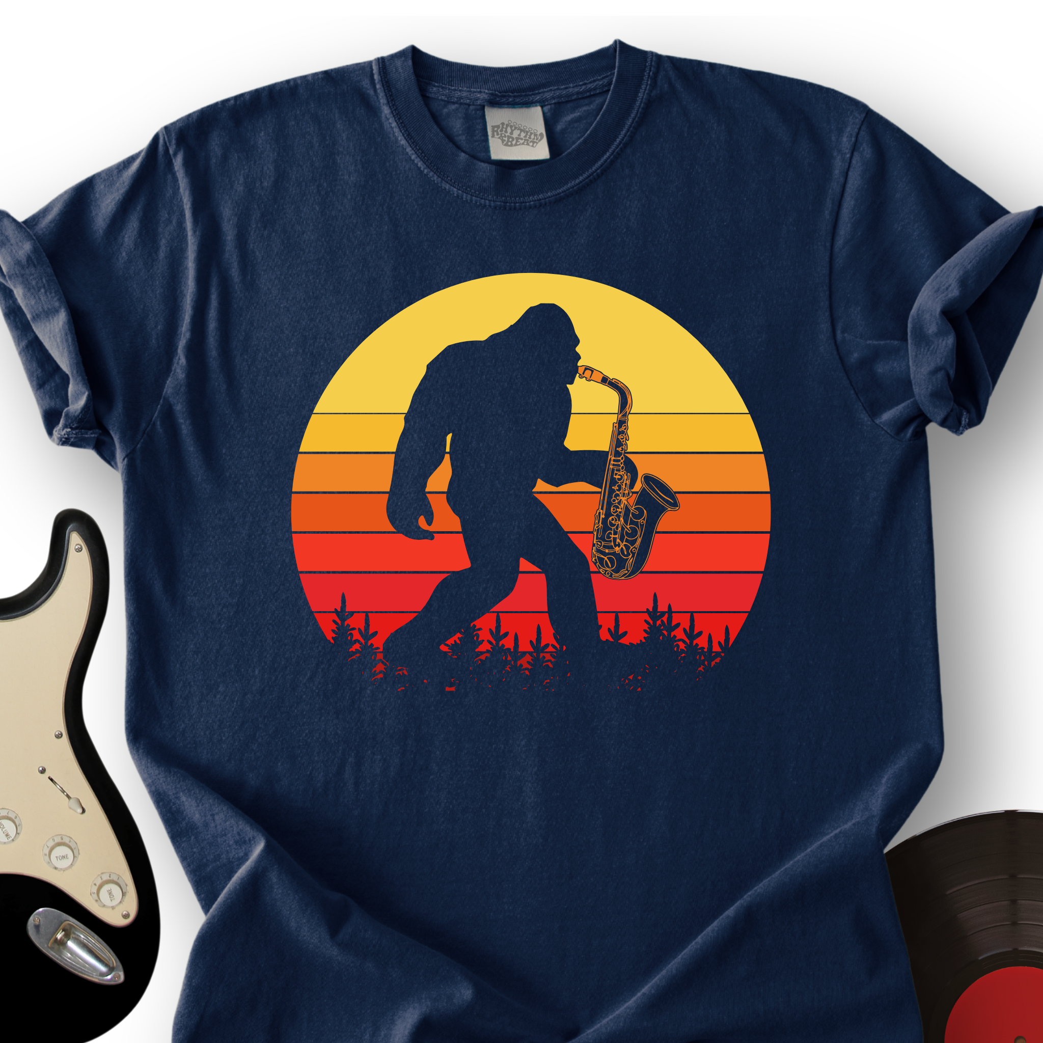 BigFoot Playing Sax T-Shirt