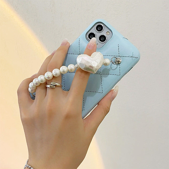 Baby Blue Pearl Chain iPhone Case