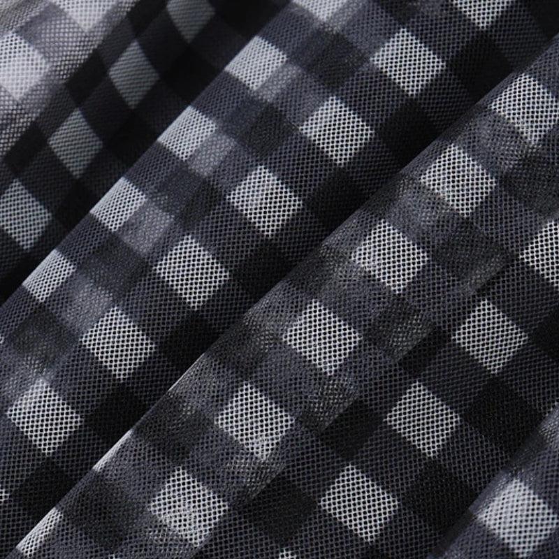 Checkered Strapless Top & Mini Skirt Two Piece Set