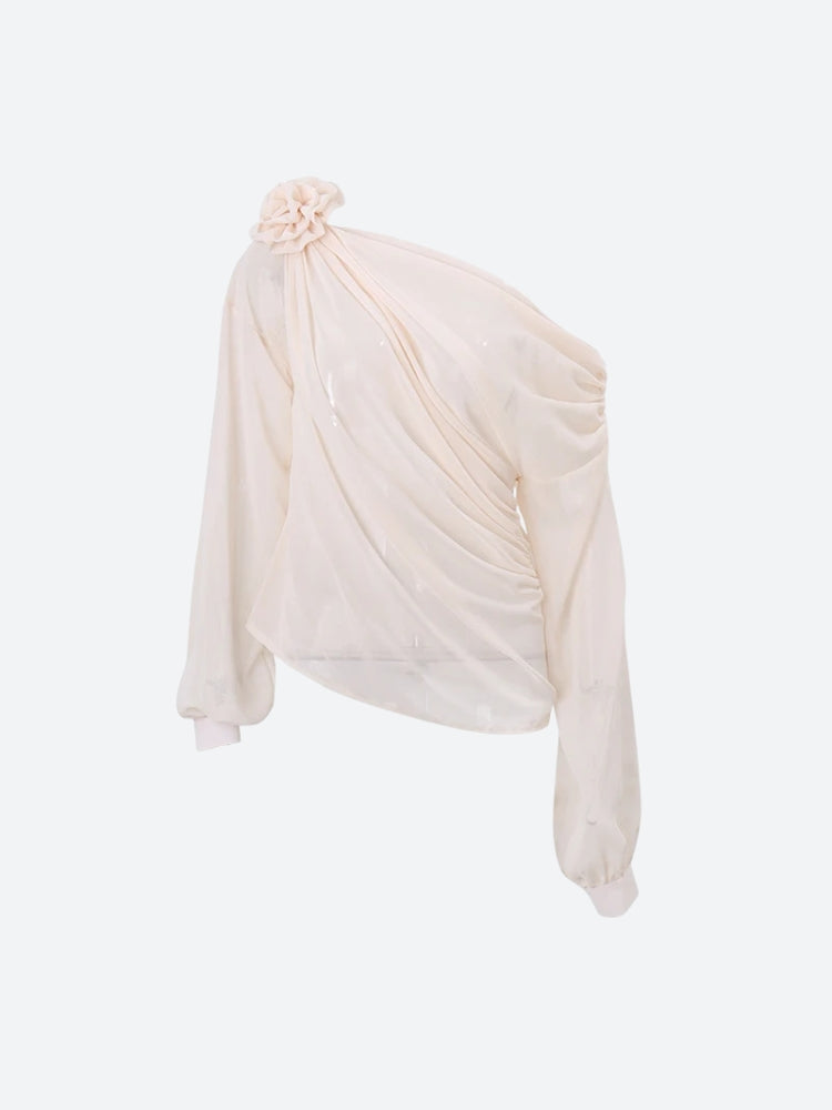 Chiffon One Shoulder Top