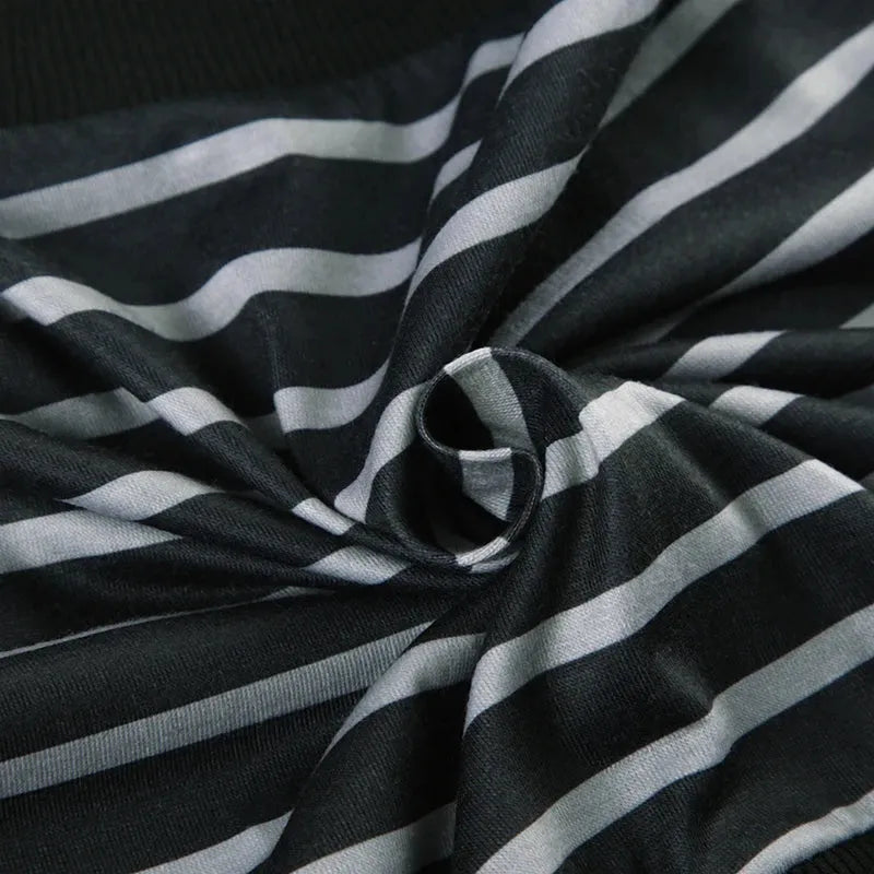 Grunge Striped Wrap Crop Top