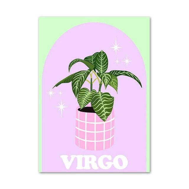 Pastel Zodiac Signs Canvas Poster