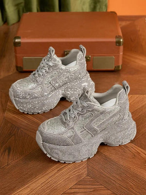 Rhinestone Platform Sneakers