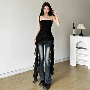 Ruffled Strapless Top