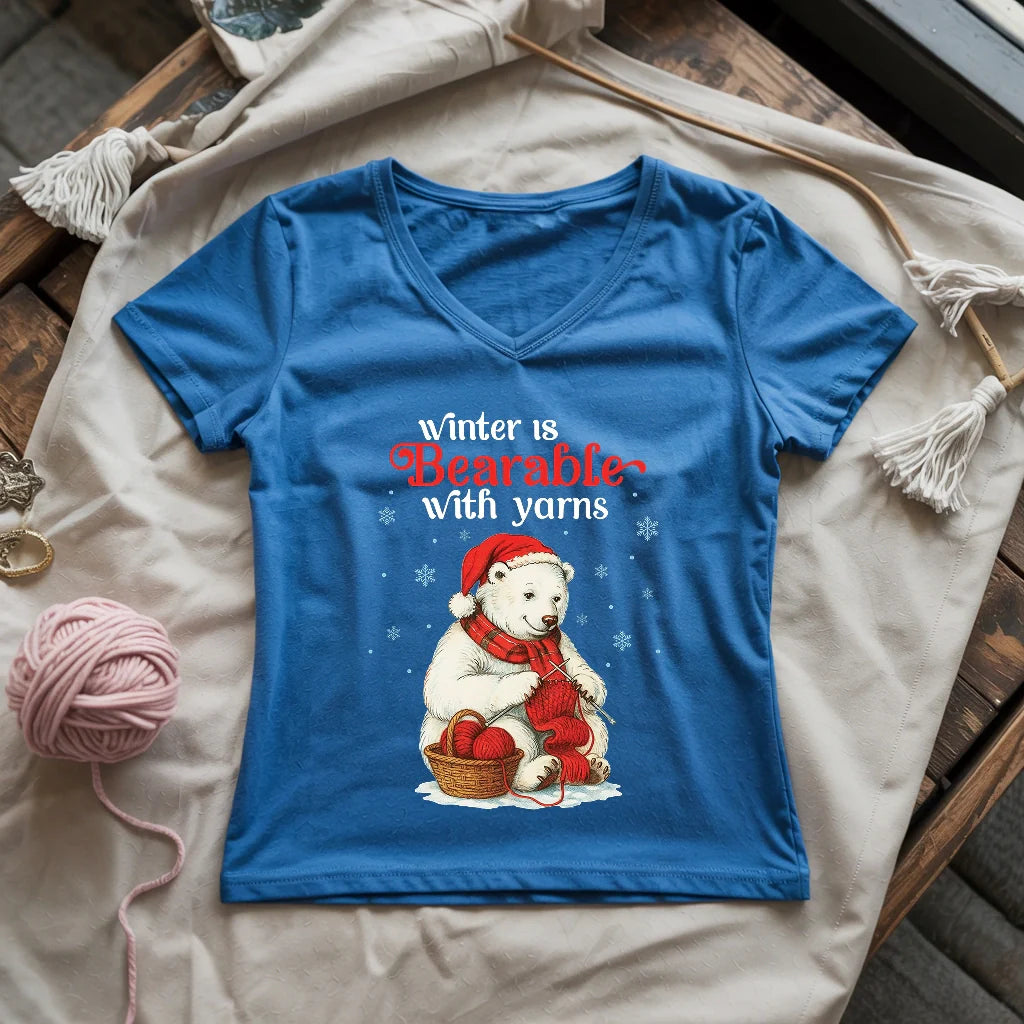 Bearable With Yarns Lady V-neck