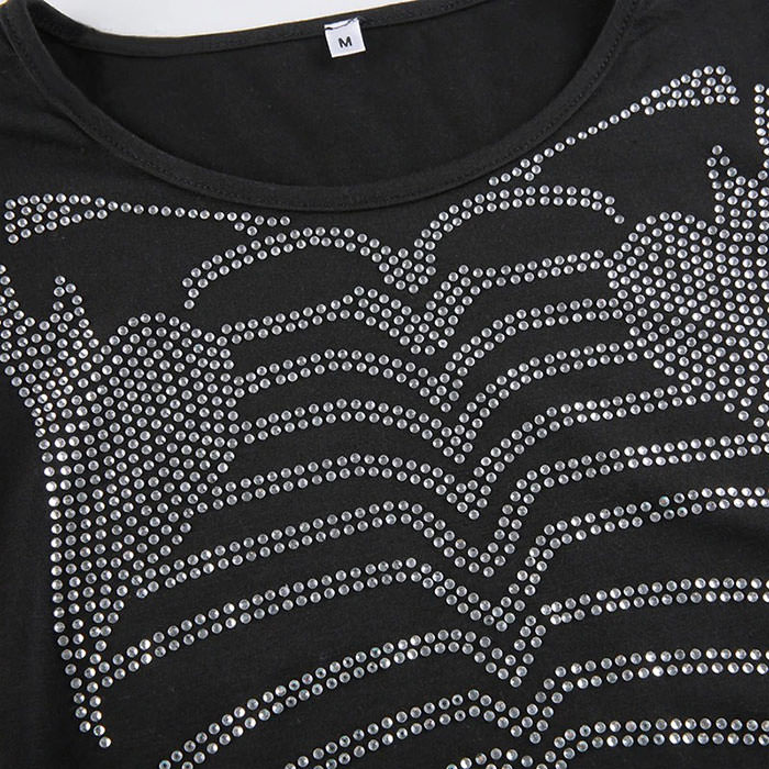 Skeleton Rhinestone Crop Top