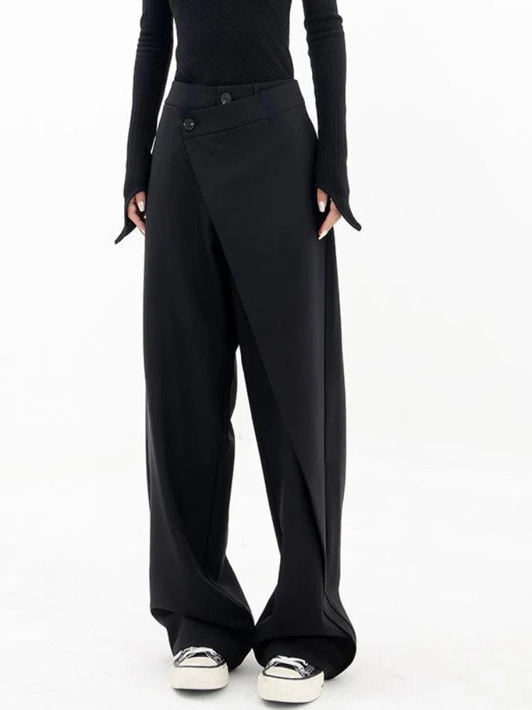 Wrap Front Wide Leg Pants