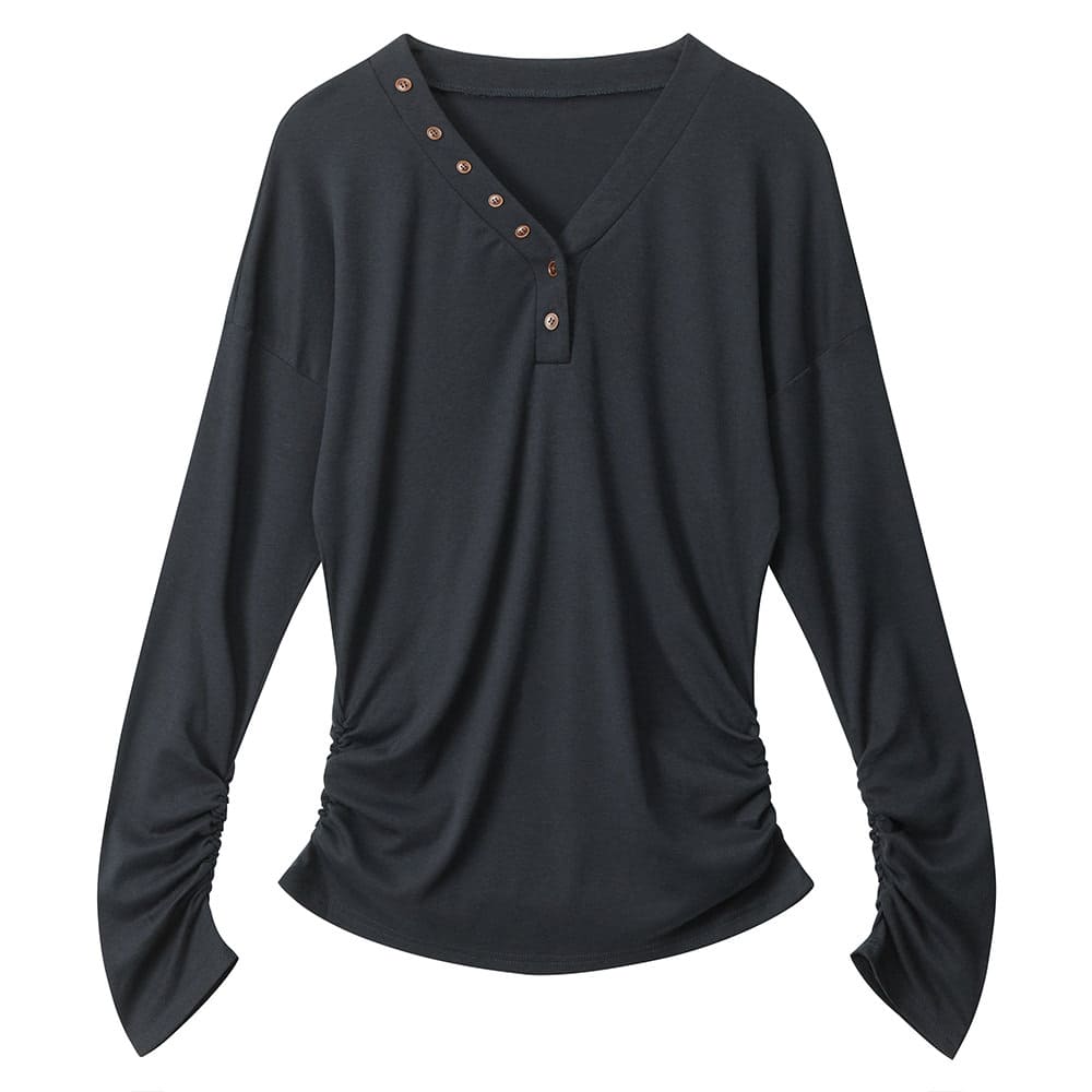 Aesthetic Loose Fit Button V-Neck Top