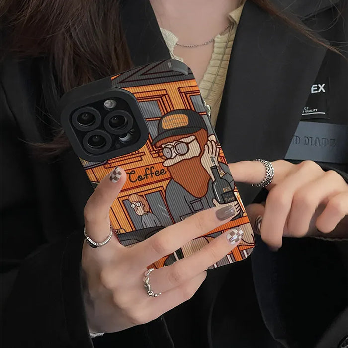 Bearded Man With Dog IPhone Case