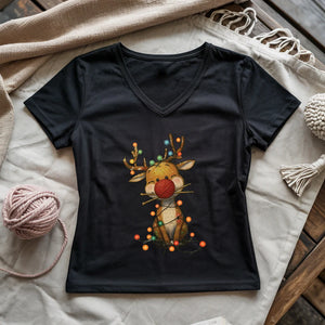 Knitmas Reindeer Lady V-neck