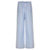 Baby Blue Gingham Wide-Leg Pants