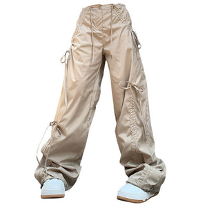 Soft Girl Bows Wide-Leg Cargo Pants