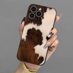Brown Cow Print iPhone Case