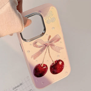Cherry Rhinestone Y2K iPhone Case