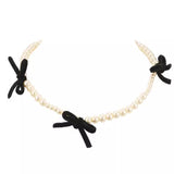 Coquette Aeshetic Pearl Bow Choker
