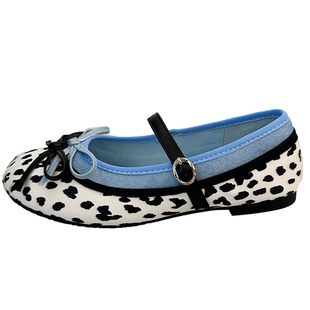 Cow Print Mary Jane Ballet Flats