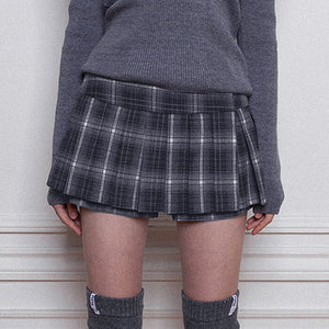 Dark Academia Plaid Mini Skirt
