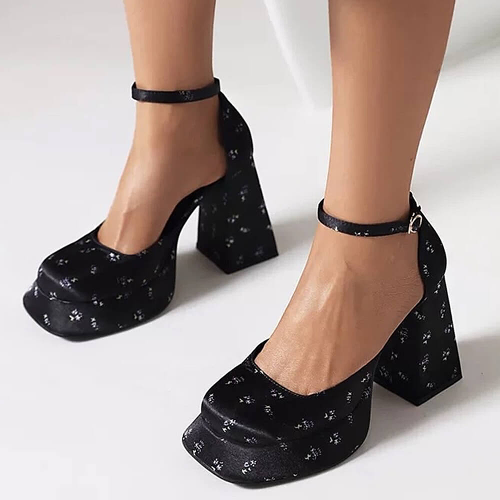Gardens in Bloom Mary Jane Platform Heels