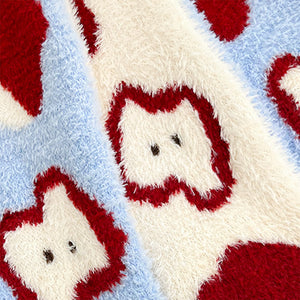 Fuzzy Apple Pattern Scarf