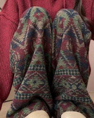 Grandma Aesthetic Patterned Pants