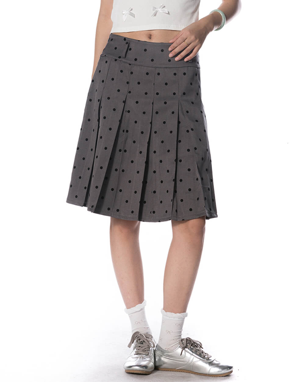 Gossip Team Polka Dot Pleated Skirt