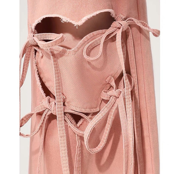 Knee-Heart Gradient Pants