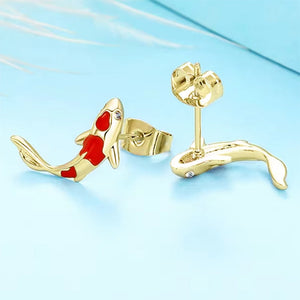 Koi Fish Stud Earrings