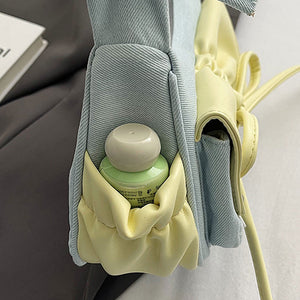 Pastel Bow Ruched Shoulder Bag