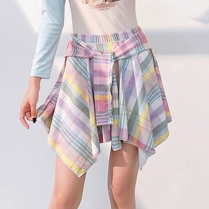 Secret Crush Pastel Plaid Skirt