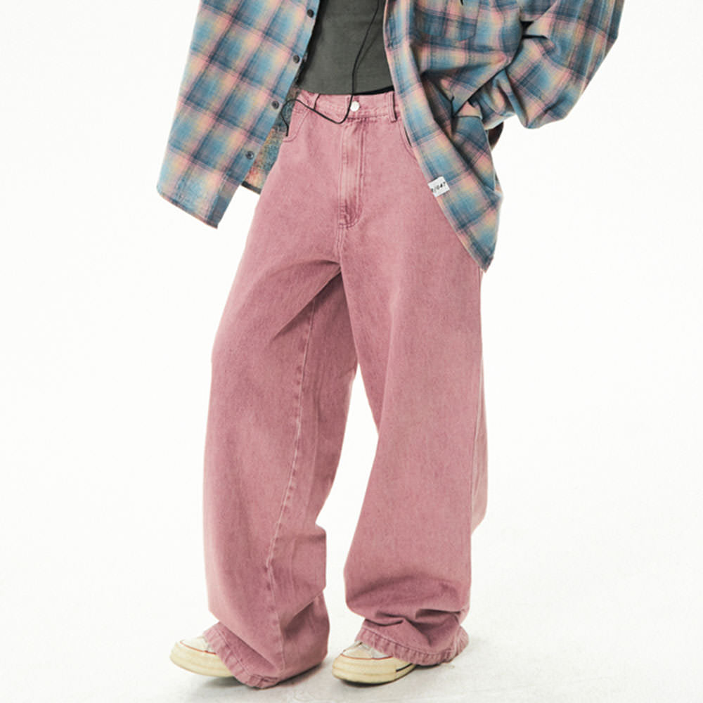 Dust Pink Skater Girl Loose Jeans