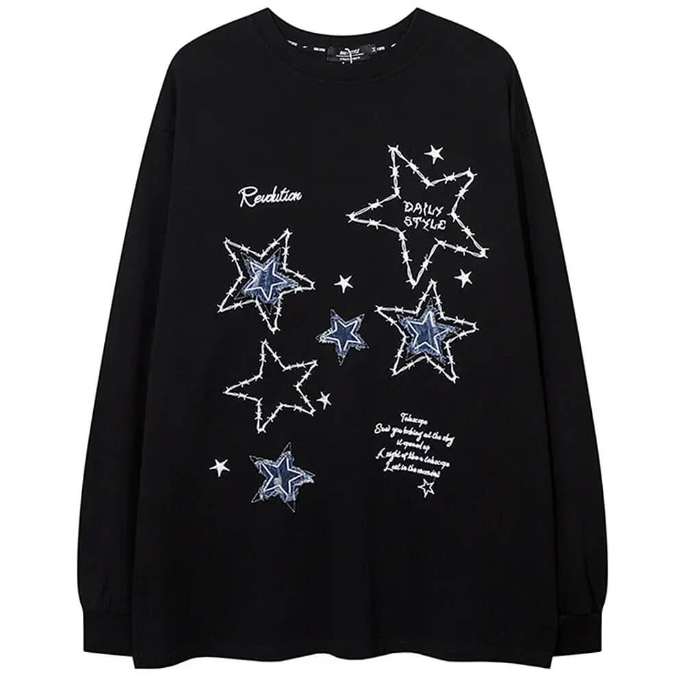 Preppy Star Patch Sweatshirt