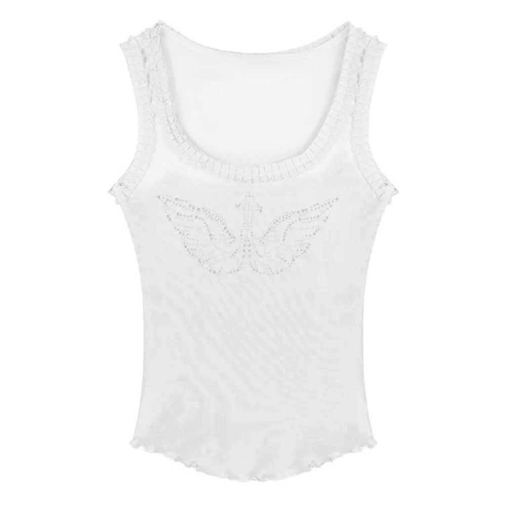 Rhinestone Angel Wings Tank Top