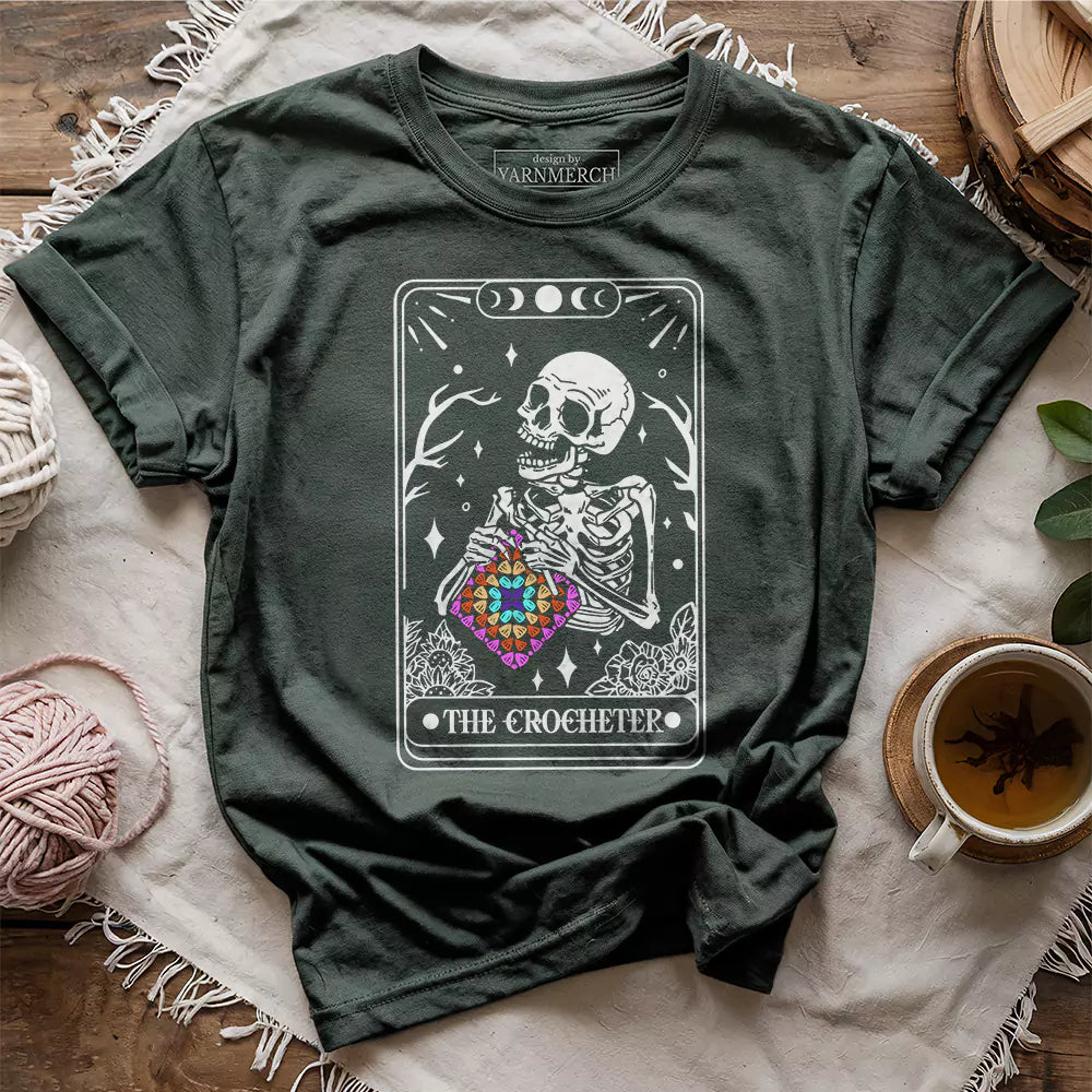 Skeleton Crocheter Tarot T-shirt