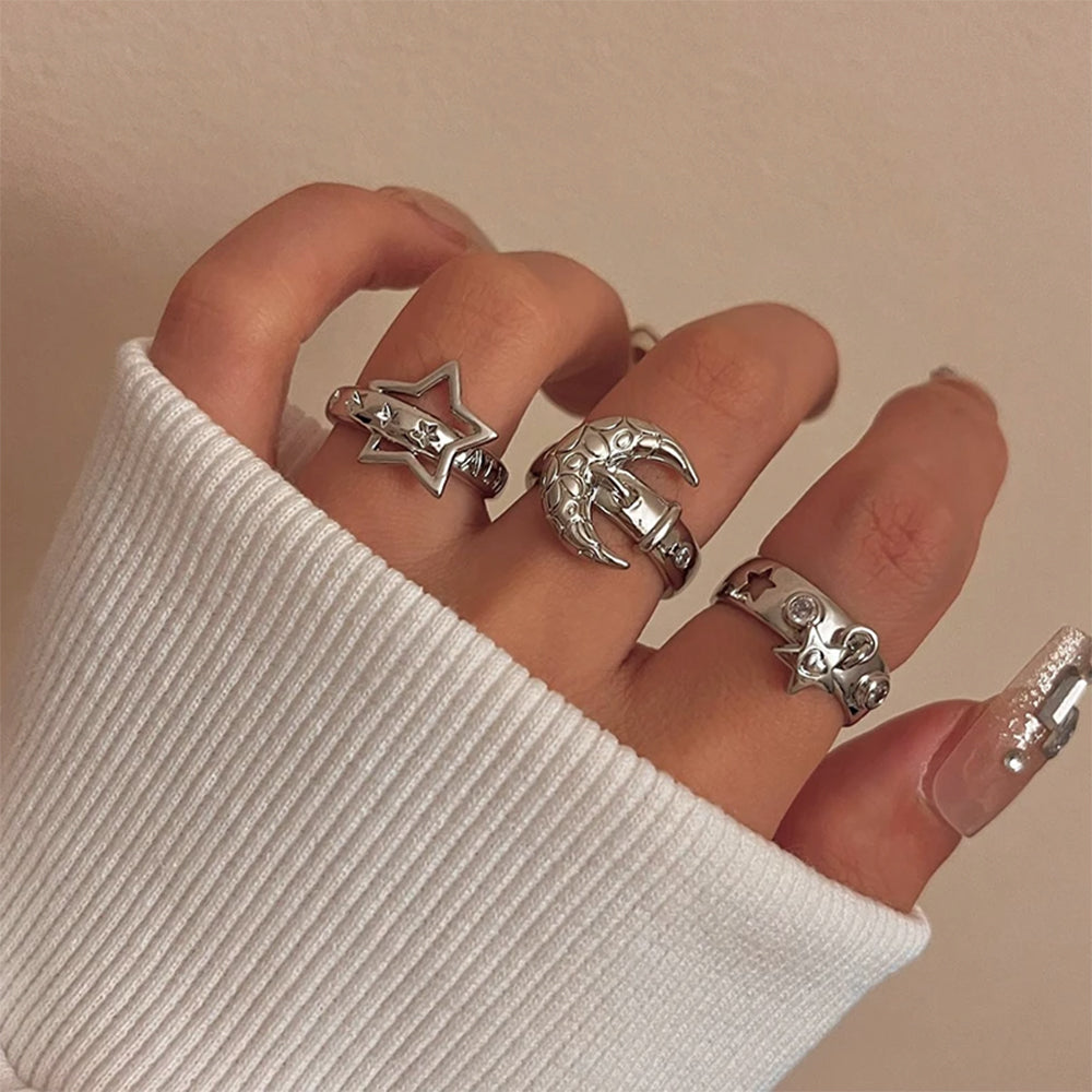 Stars & Moon Aesthetic Ring Set