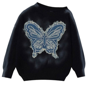 Vintage Wash Butterfly Sweater