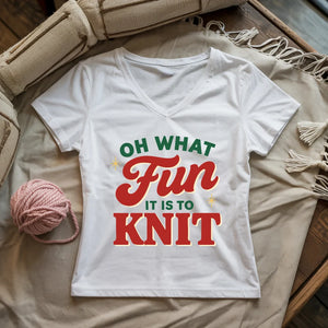 Fun It Is To Knit Lady V-neck