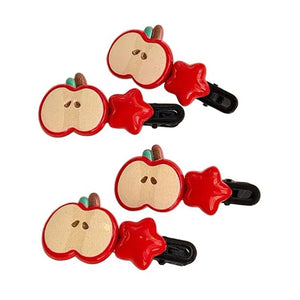 Y2K Apple & Star Hair Clips